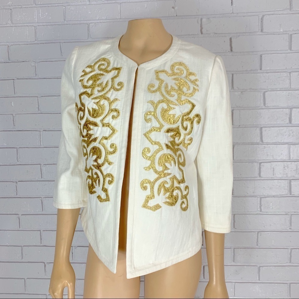 Tory Burch‎ Women's Metallic Cindy Jacket Size 6